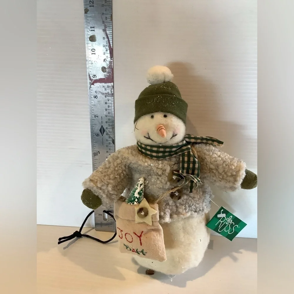 Vintage Russ Berrie Snowman Beanbag – With Original Tags – Judy Lynn Design